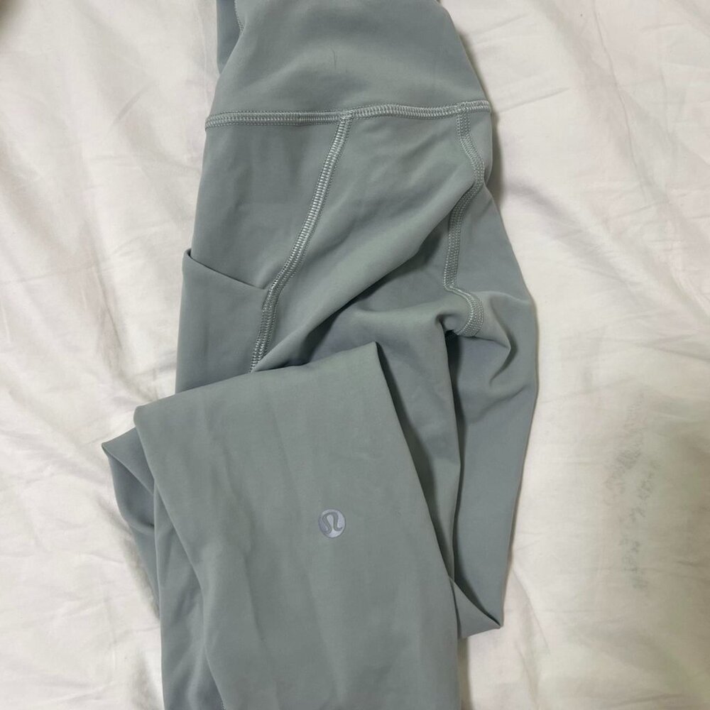 lululemon wunder train leggings with pockets jade grey size 2 25" inseam